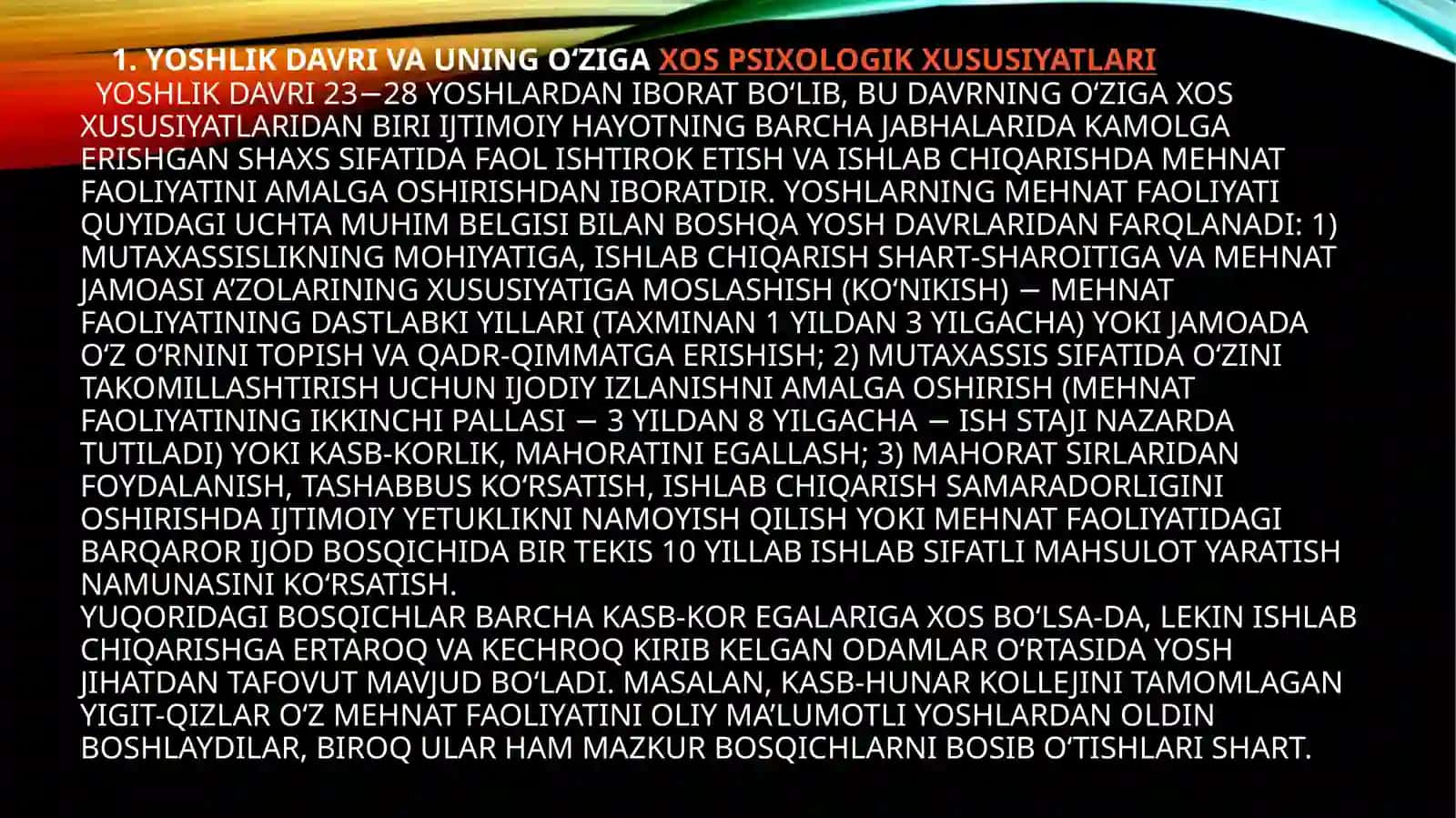 Yoshlik Davri va Uning O‘ziga Xos Psixologik Xususiyatlari 3