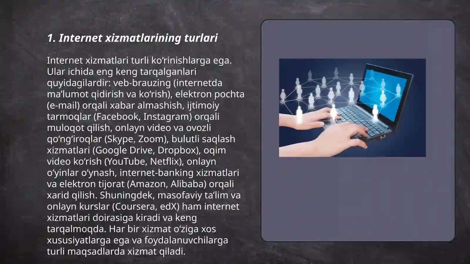 Internet xizmatlari va ulardan faoliyatda foydalanish 3