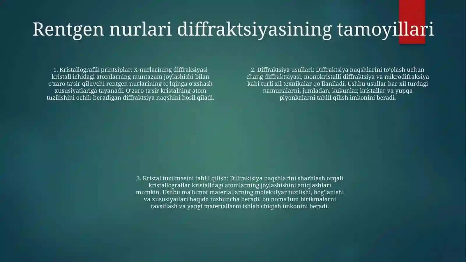Yuqori Xaroratli Rentgen-StrukturaliTahlil 3