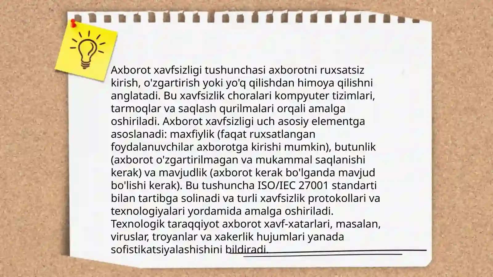 Axborot xavfsizligi va axborotlami himoyalash usullari 3