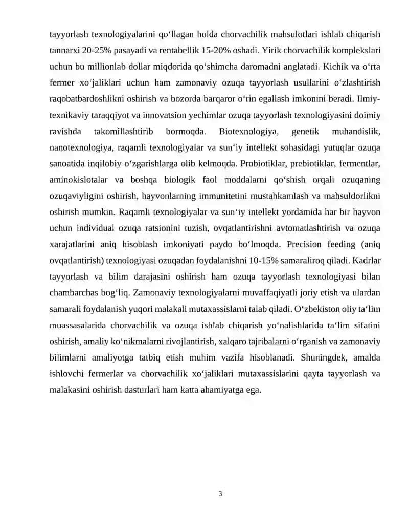 Ozuqa tayyorlash texnologiyasi 3