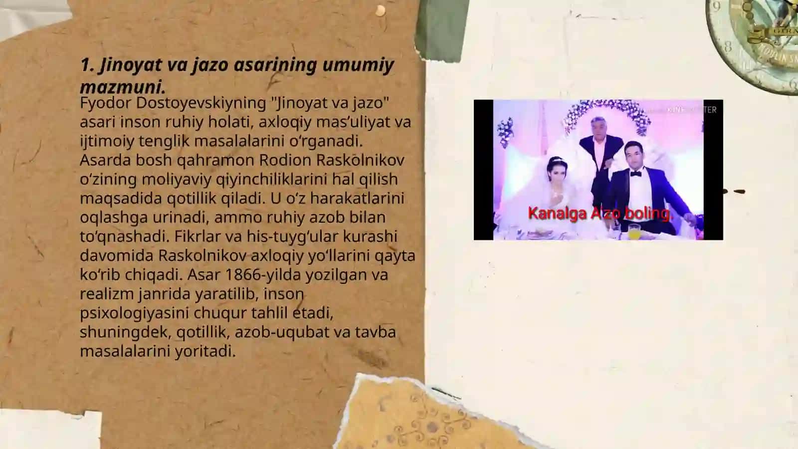 Jinoyat va jazo asari haqida 3