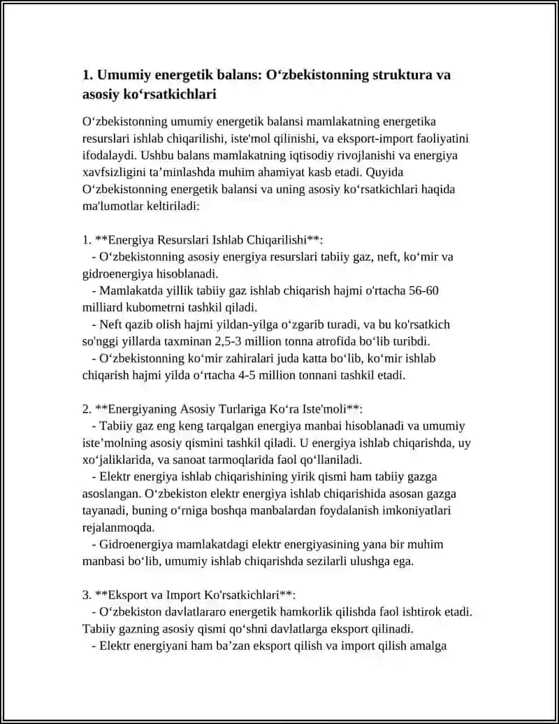 OʻZBEKISTON ENERGETIK BALANSI 3