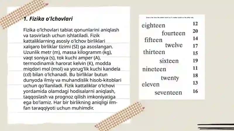 Fizika o'lchovlari 3