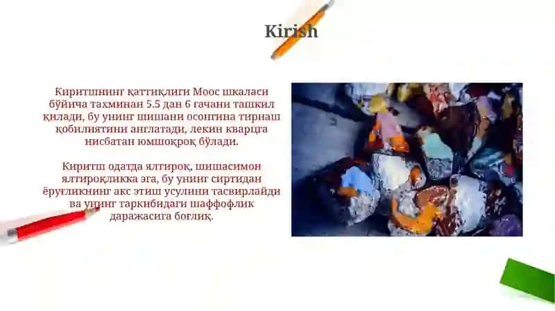 Minerallarning fizik xossalari 3