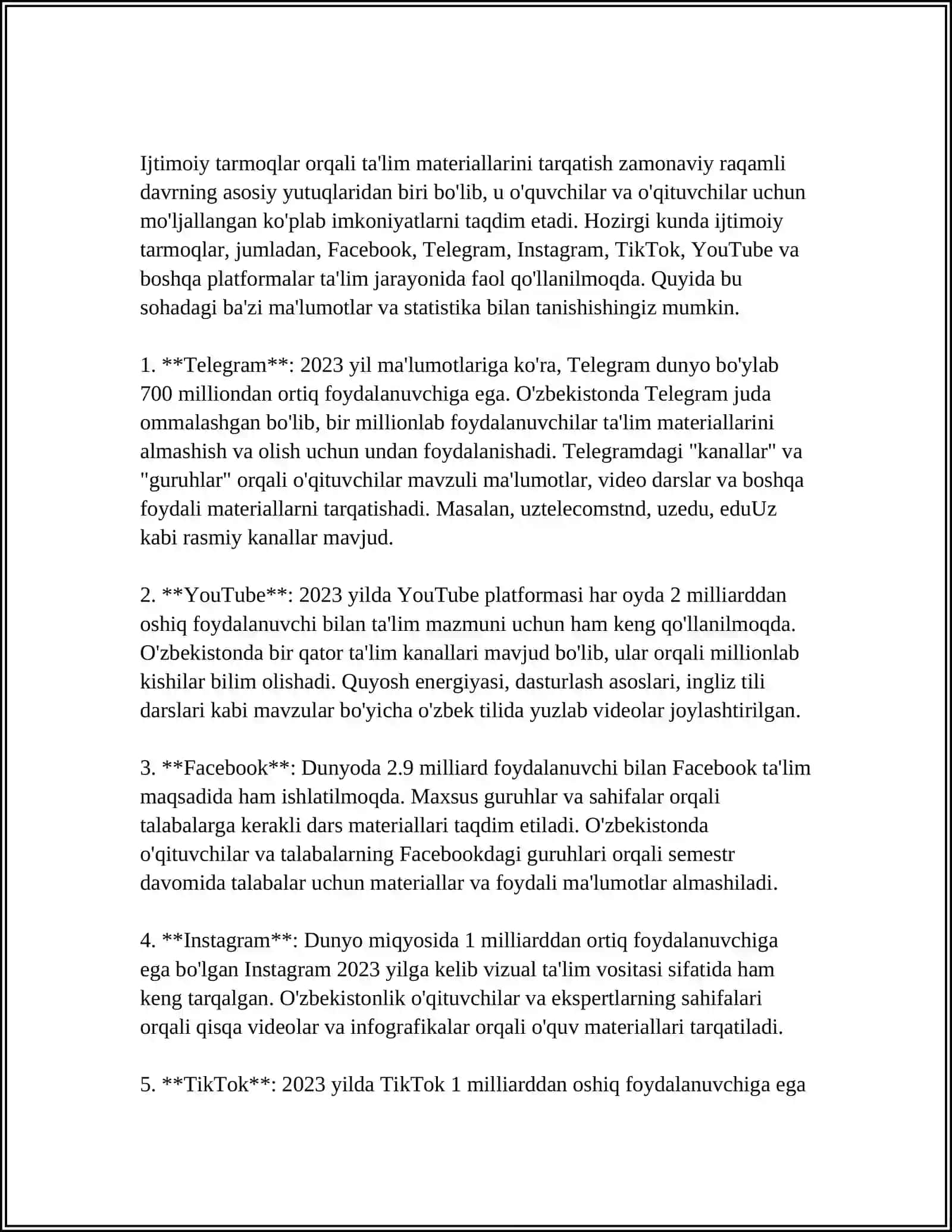 IJTIMOIY TARMOQLARINING TAʼLIMIY IMKONIYATLARI 3