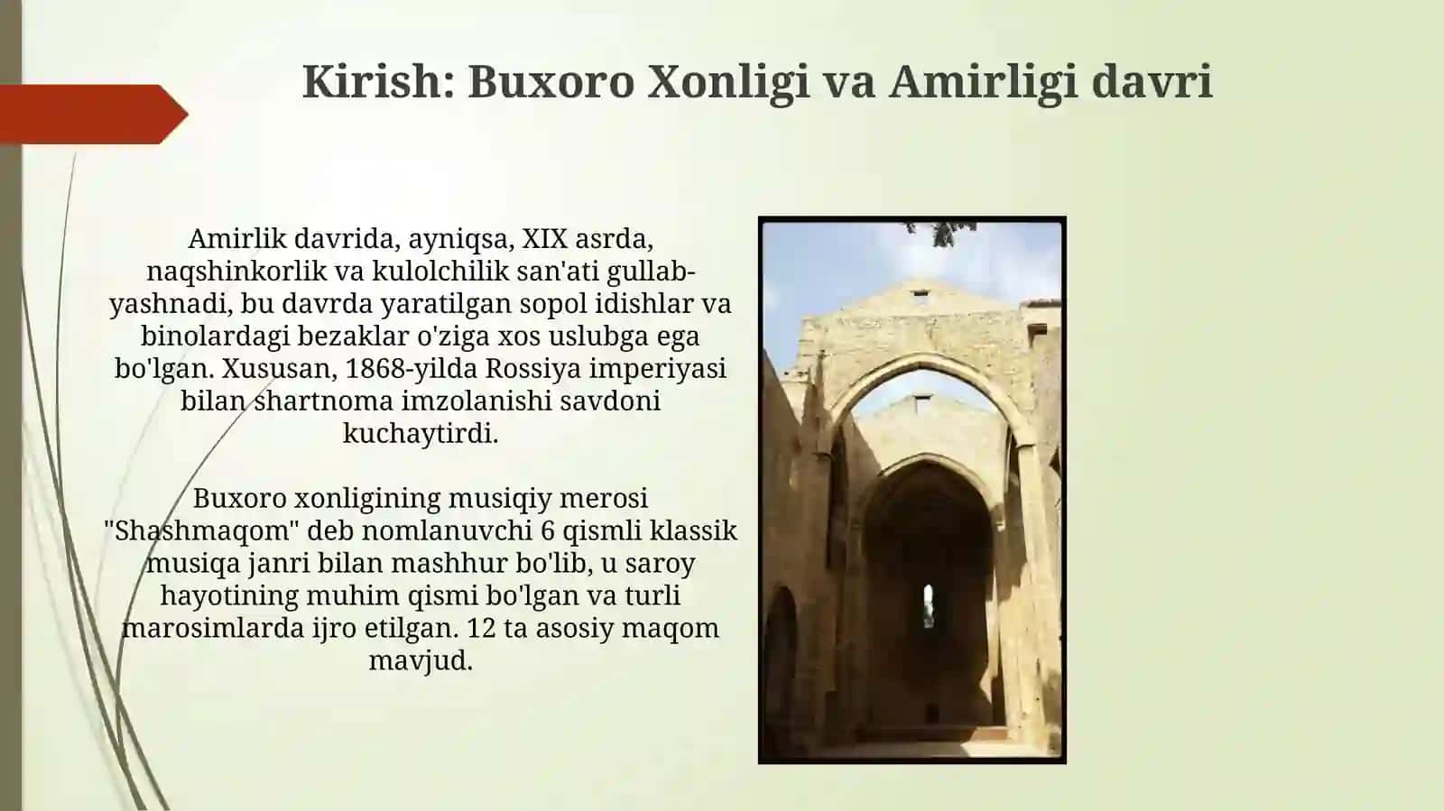 BUXORO XONLIGI VA AMIRLIGI DAVRI MADANIYATI VA SAN’ATI 3