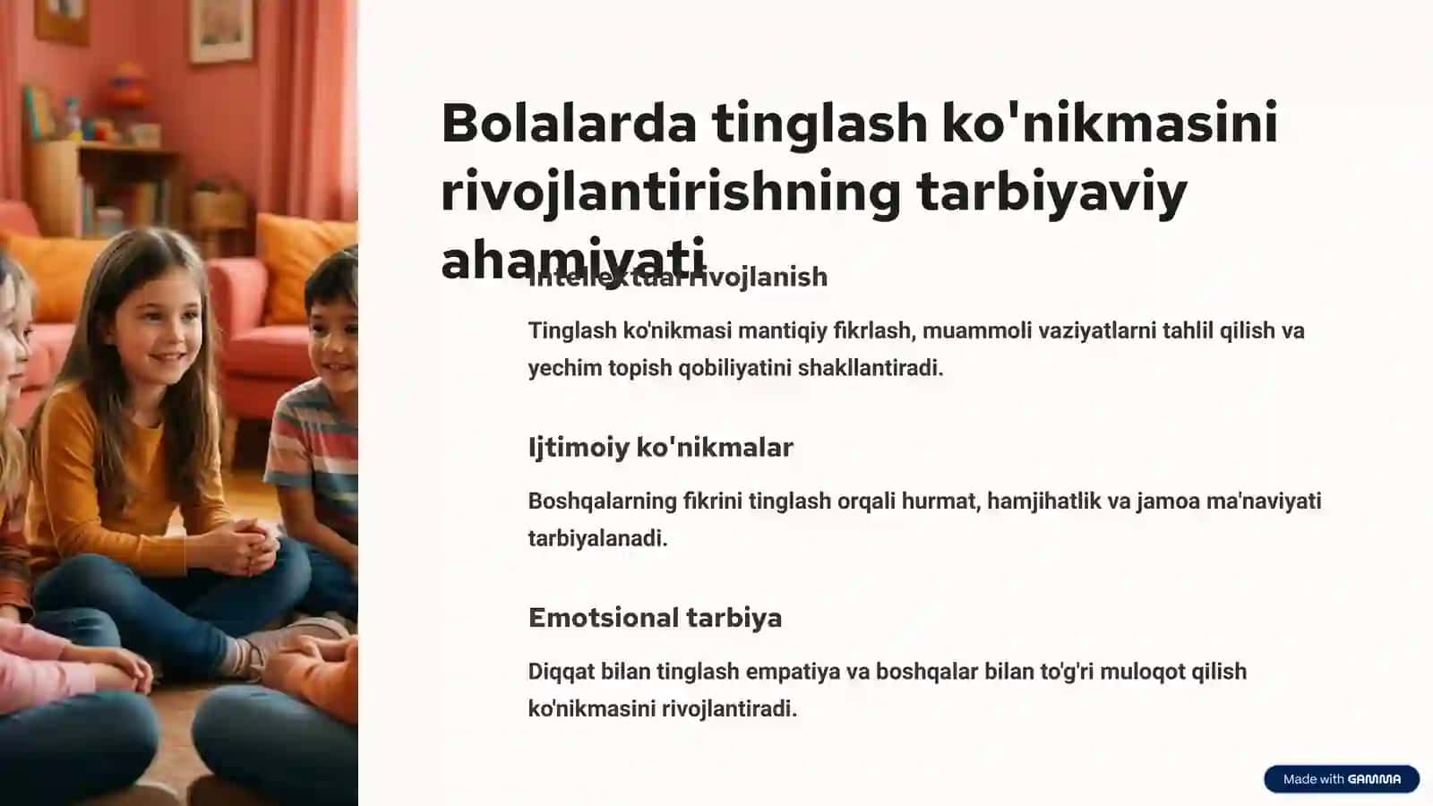 Bolalarni tinglashga o'rgatish 3