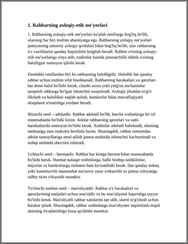 RAHBARGA QO'YILADIGAN TALABLAR 3