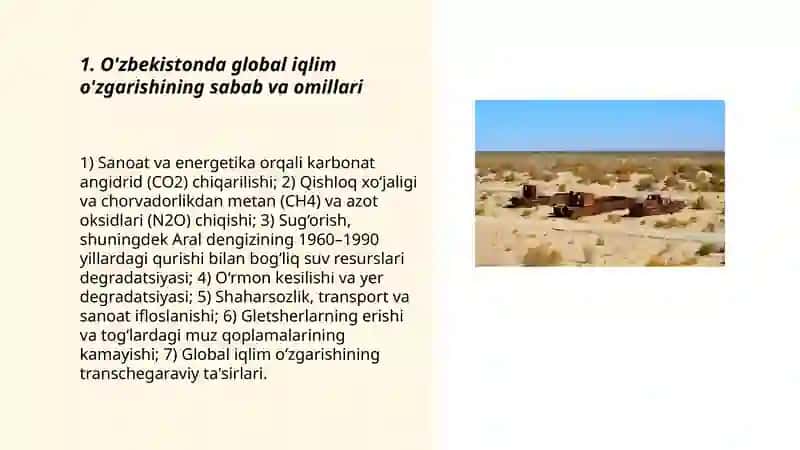 O’zbekistonda global iqlim o‘zgarishi va uning oqibatlari 3