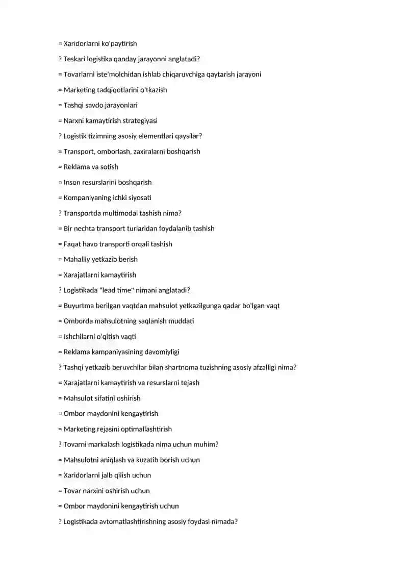 Logistika boshqaruvi nima? 3