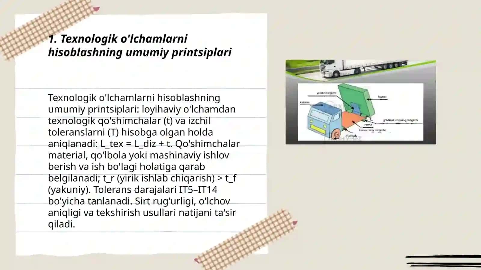 Texnologik õlchamlarini hisoblash 3