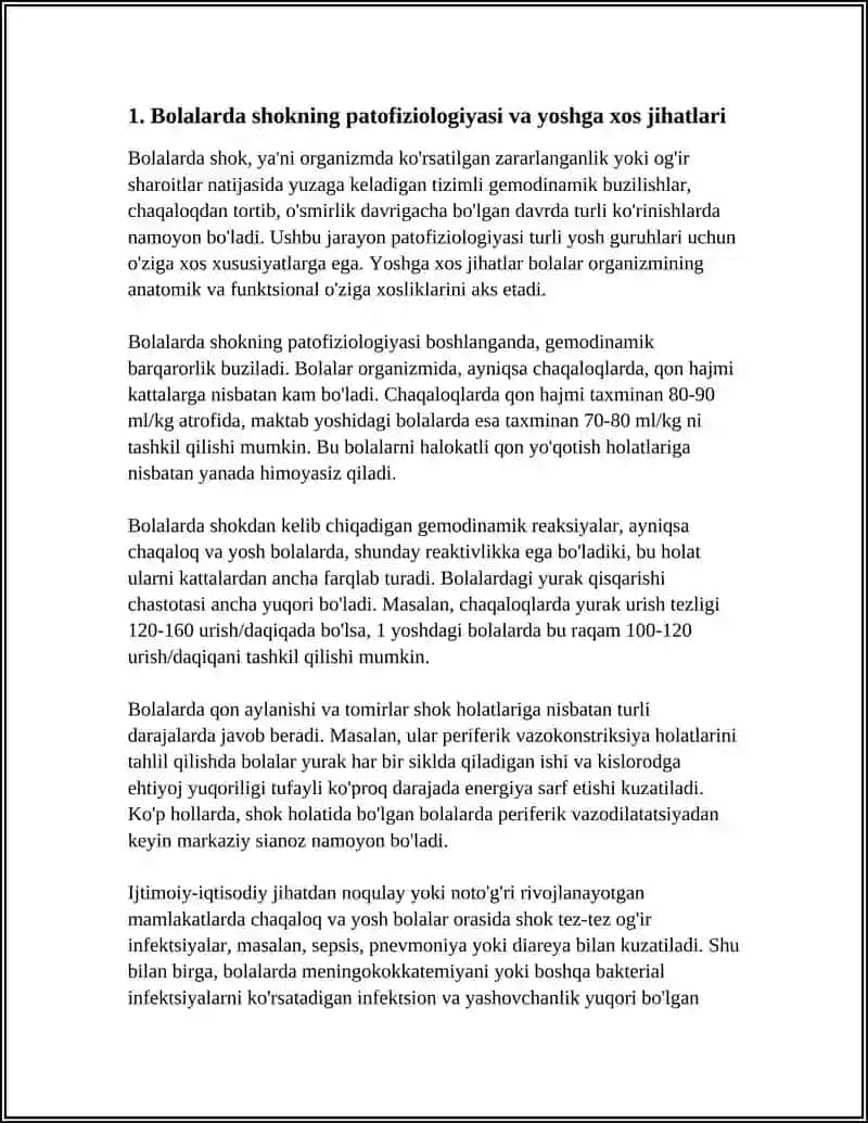 BOLALARDA SHOK KECHISHINING ÒZIGA XOS XUSUSIYATI 3