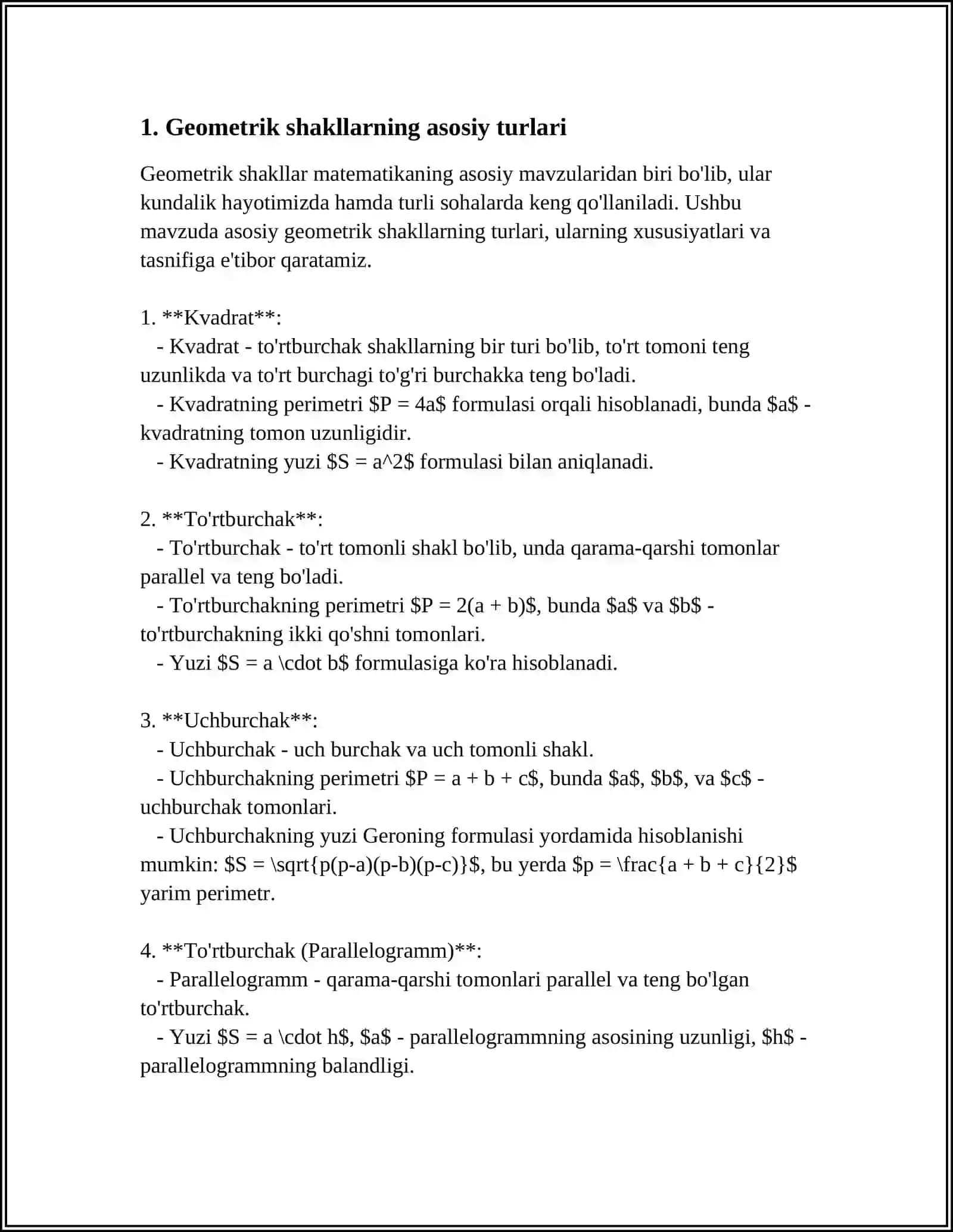 EGRILIKNING GEOMETRIK MA'NOSI 3