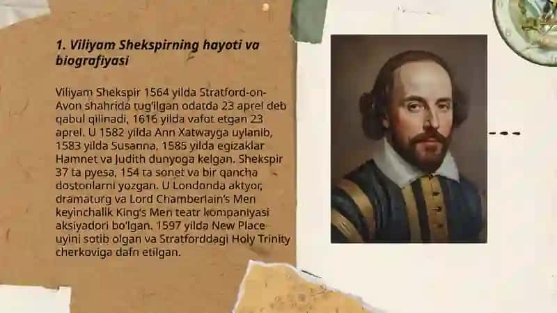 Viliyam Shekspirning hayoti va biografiyasi 3