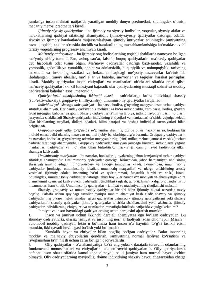 Qadriyatlar falsafasi (Aksiologiya) 3