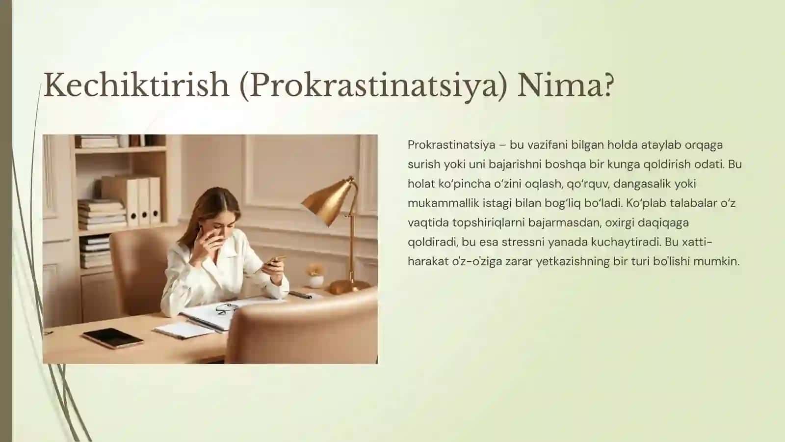 STRESS VA KECHIKTIRISH (PROKRASTINATSIYA) 3