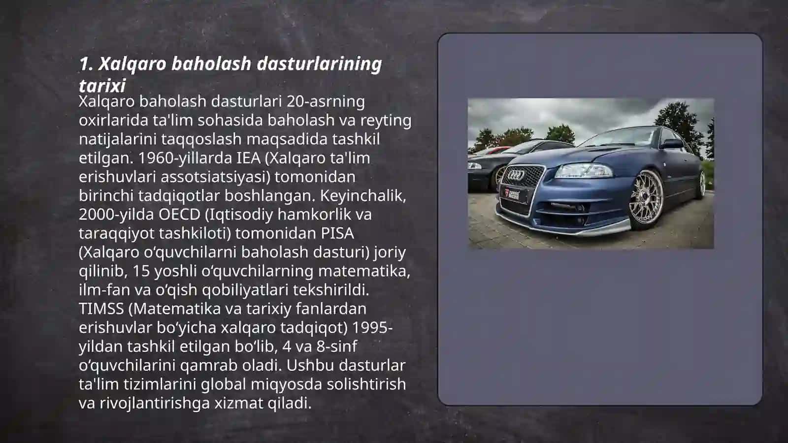 Xalqaralıq bahalaw baģdarlamaları 3