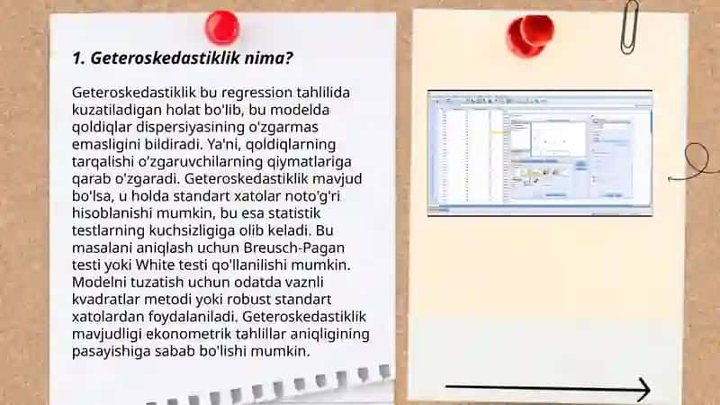 Geteroskedastiklik uchun test 3