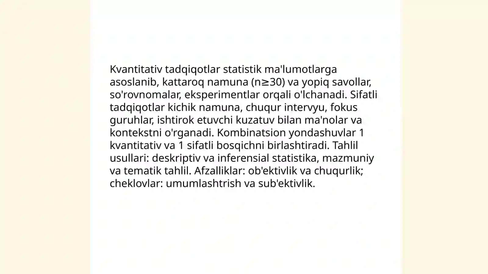 Tadqiqotlarning zamonaviy usullari 3