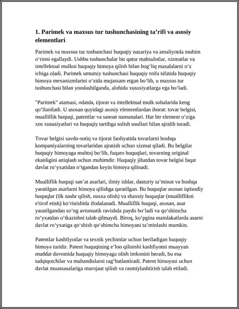 Parimek va Maxsus Tur Tushuncha 3