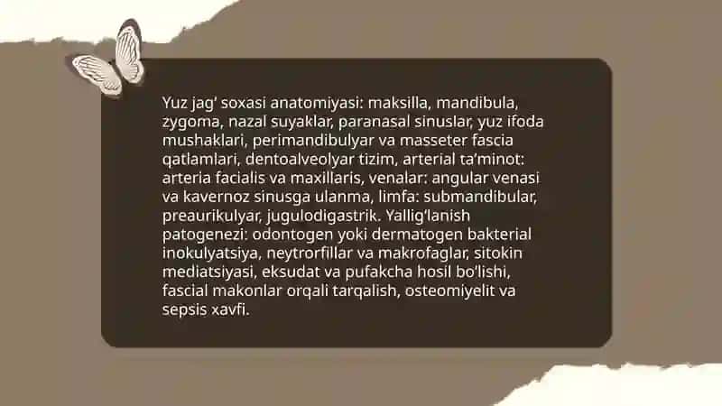 Yuz jag' soxasi yallig'lanish kasalliklari 3