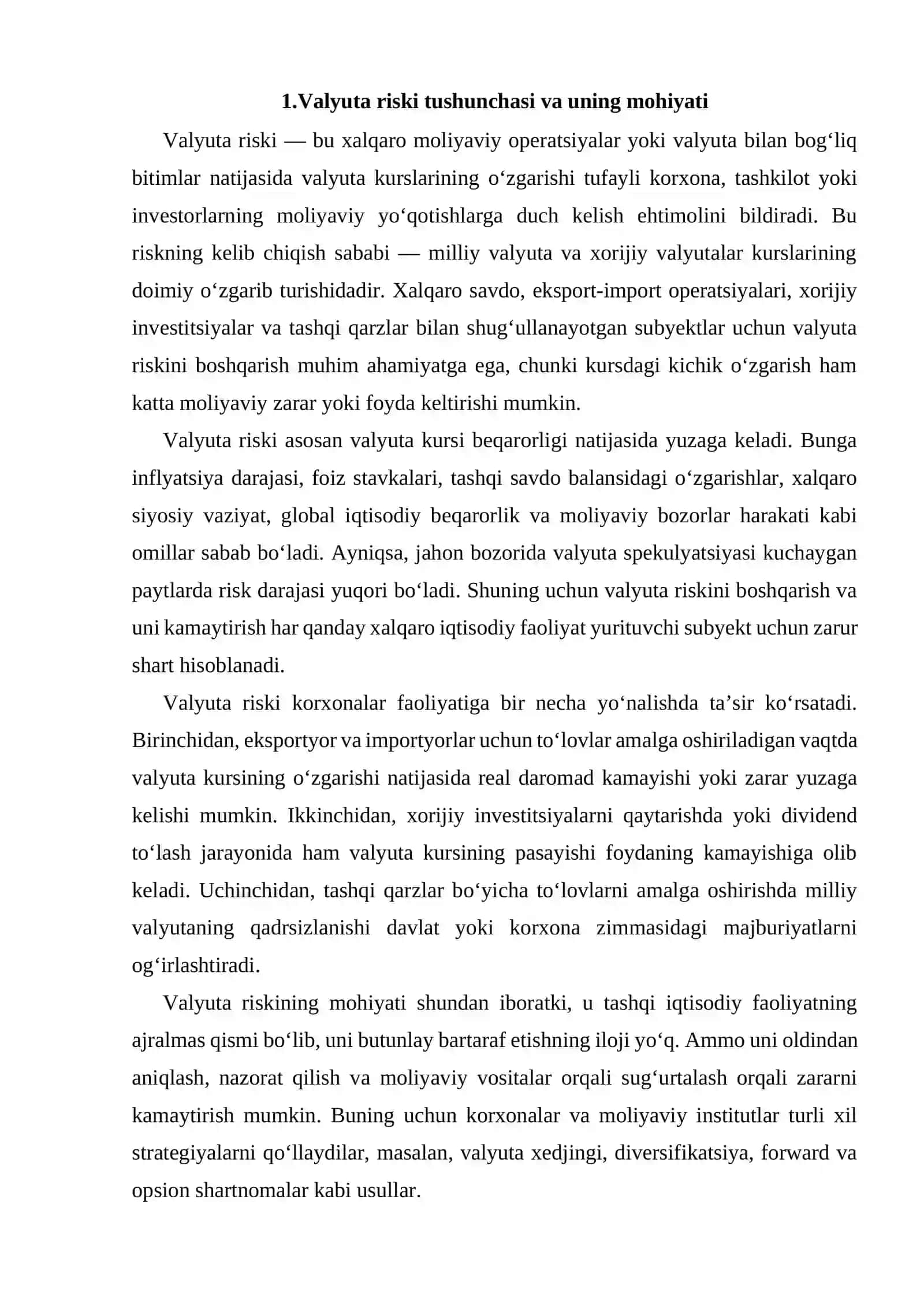 Valyuta riskini sugurtalashning zamonaviy usullari 3