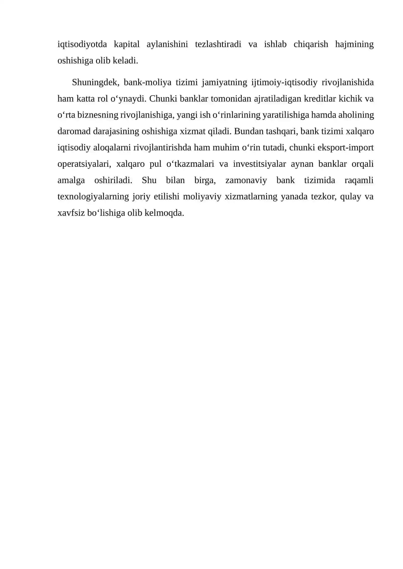BANK MOLIYA TIZIMINING TARMOQLARI VA IQTISODIYOTDAGI O‘RNI 3