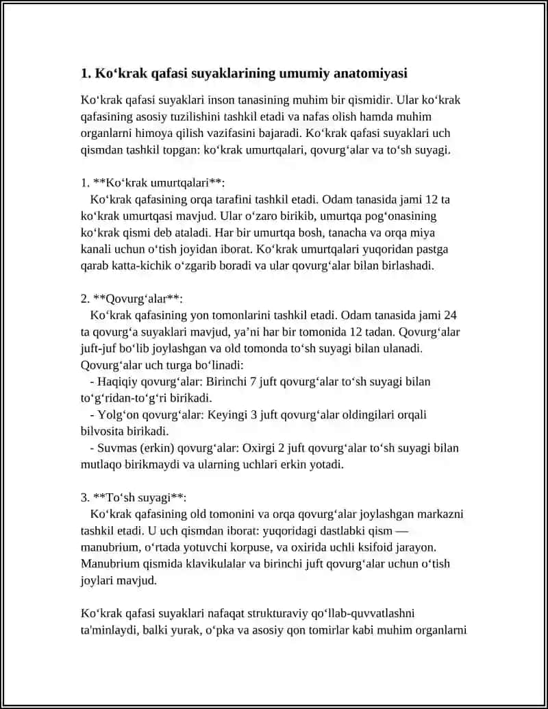 KOʻKRAK QAFASI SUYAKLARI 3
