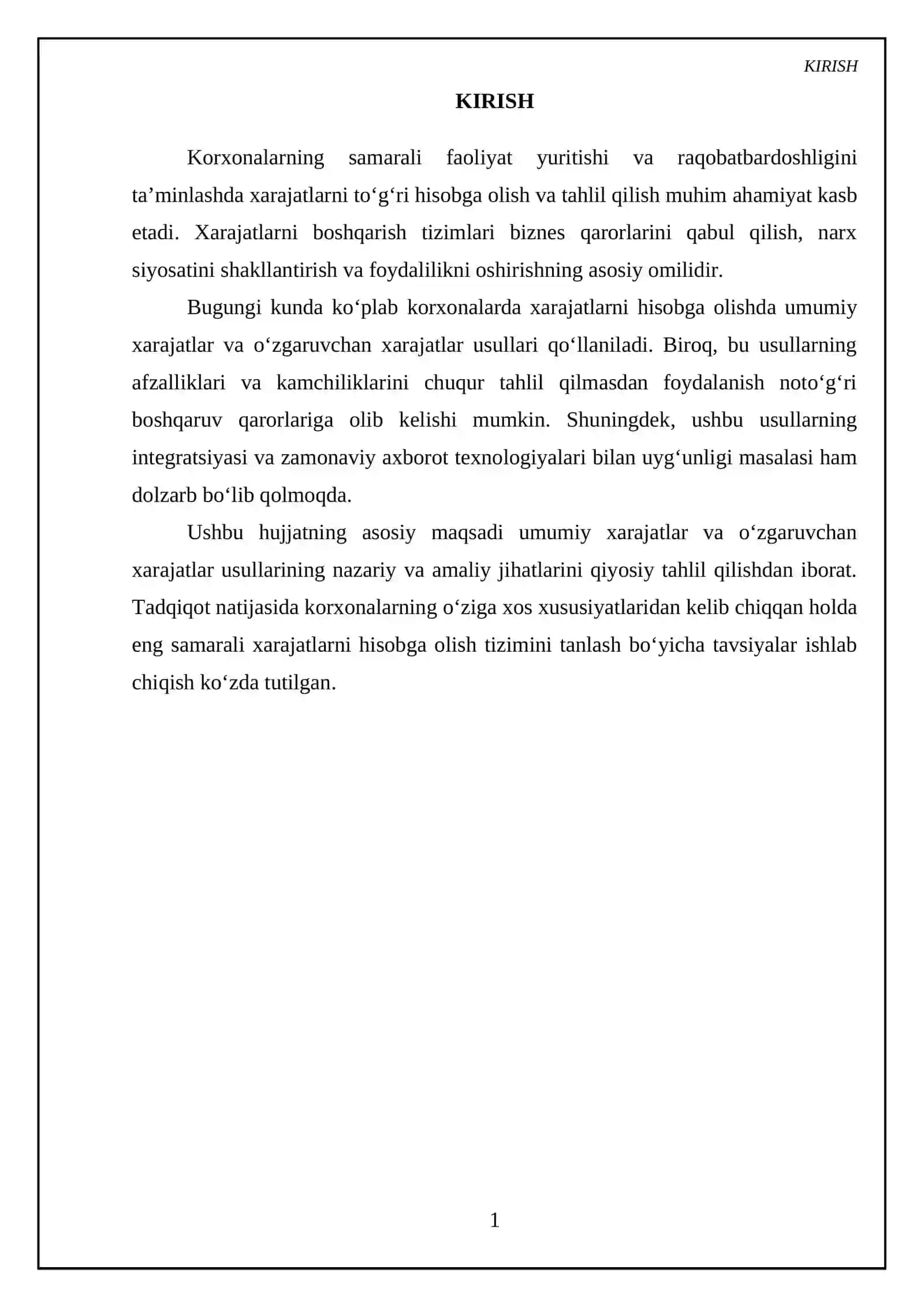 Xarajatlarni hisobga olish tizimlar 3