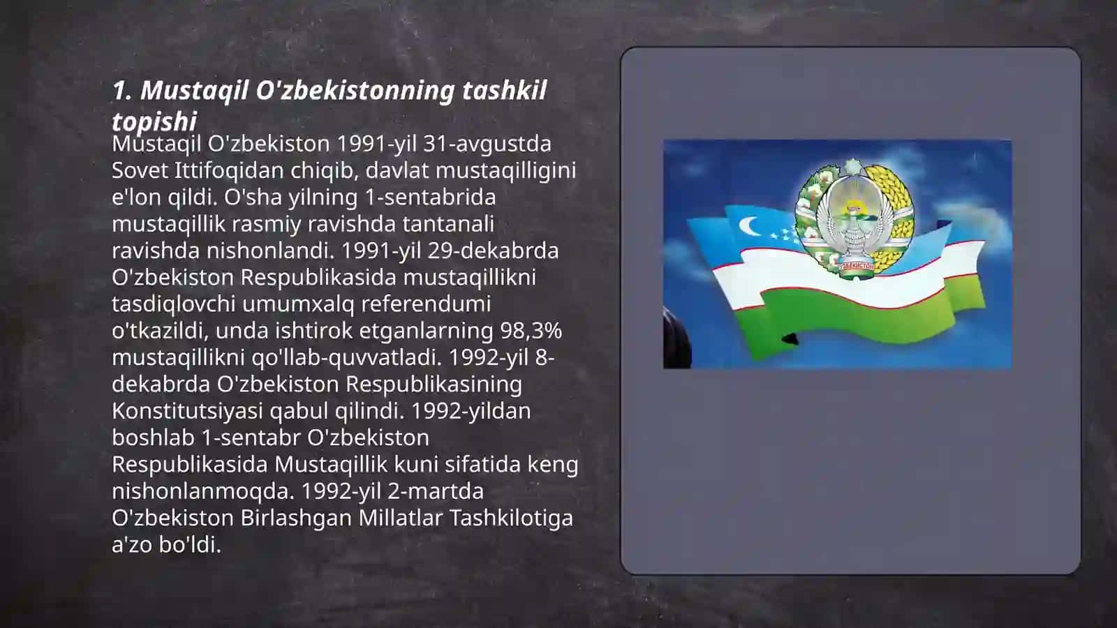 Mustaqil O'zbekistonning tashkil topishi va tarixiy ahamiyati 3