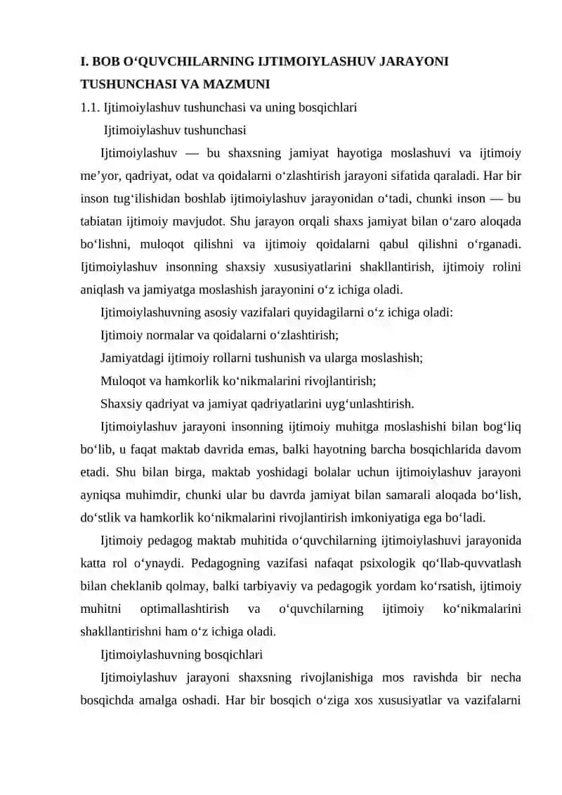 Ijtimoiylashuv jarayonida ijtimoiy pedagogning o'rni 3