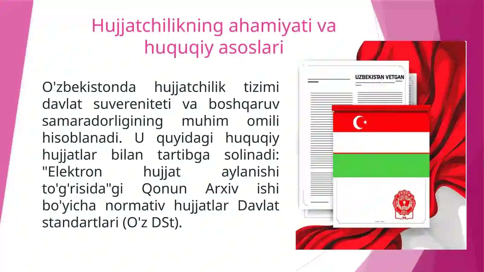 O'zbekiston Respublikasida hujjatchilikning takomillashuvi 3