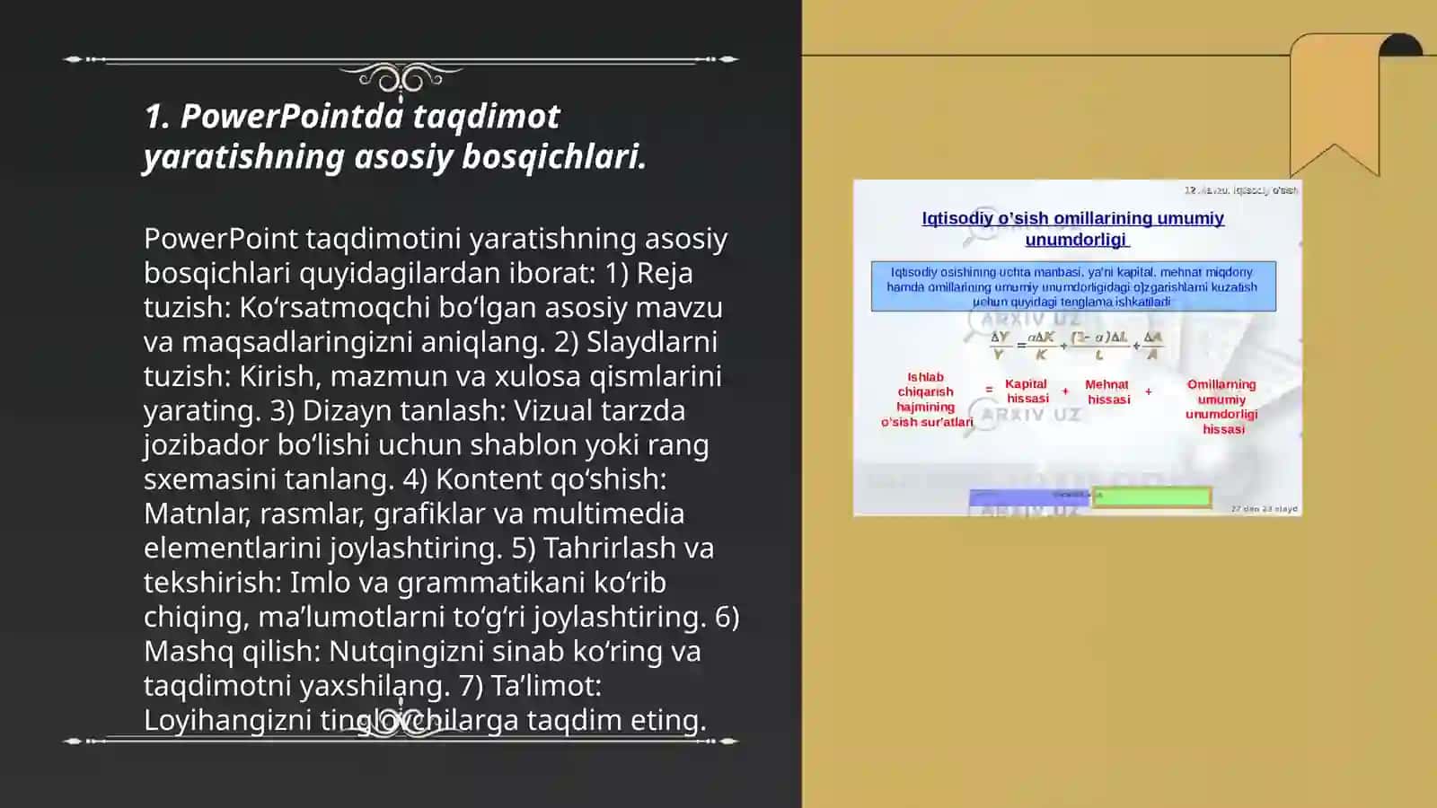 Poverpointda sohaga oid taqdimotlar 3