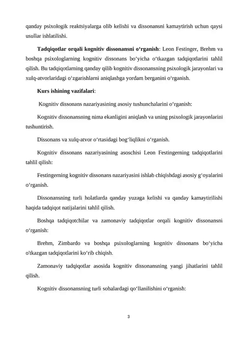 Kognitiv dissonans nazariyasi.Tadqiqot misollar 3