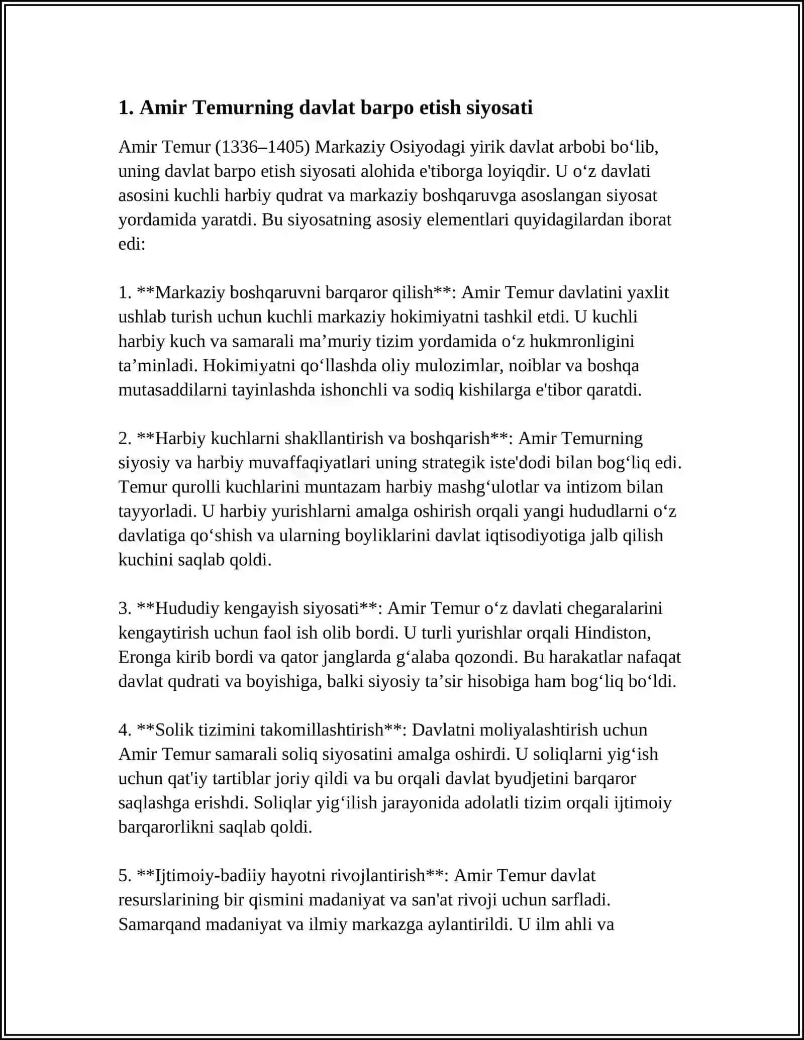 AMIR TEMUR BUYUK DAVLAT ARBOBI 3