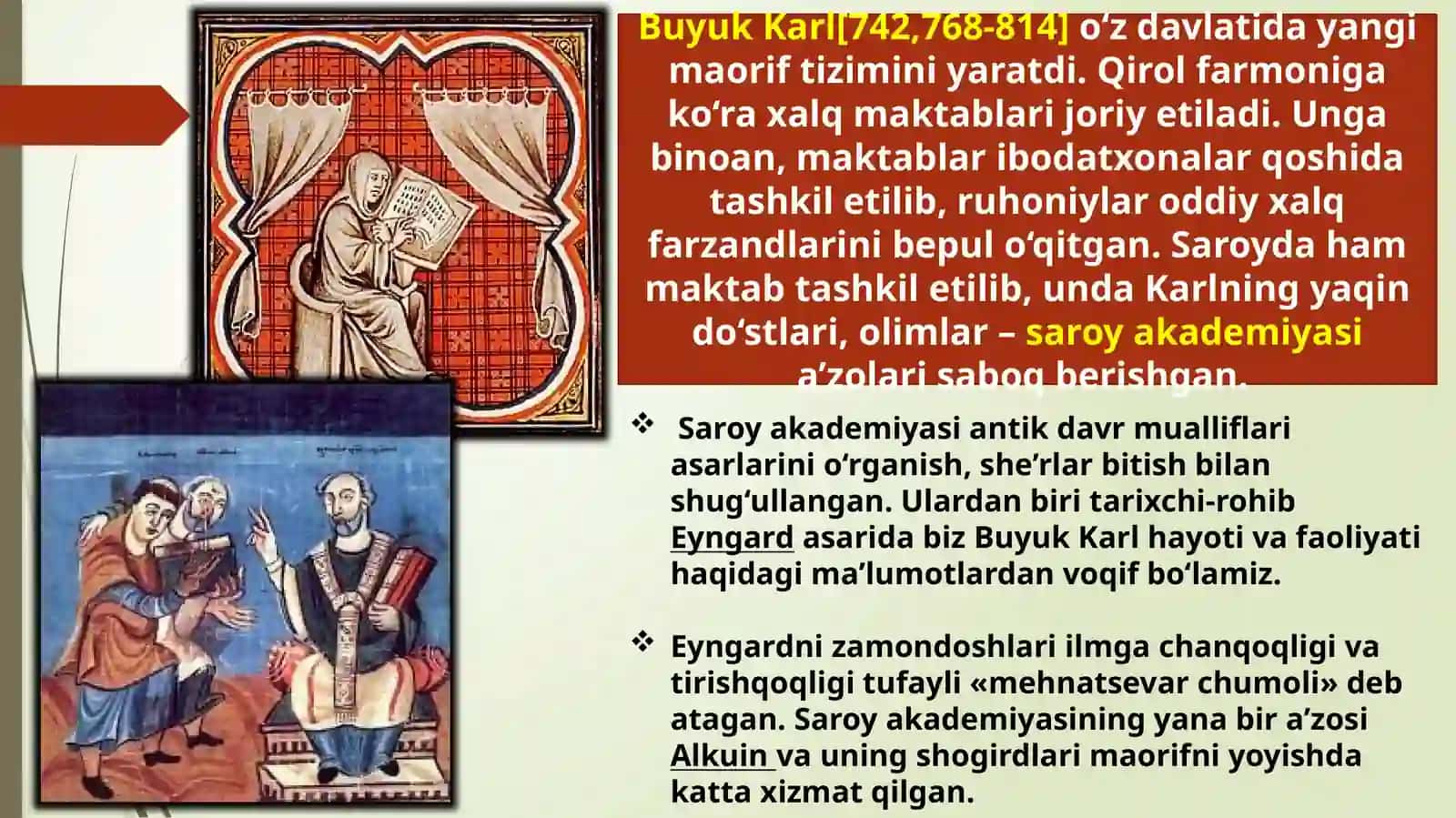 O‘RTA ASRLARDA YEVROPA FANI. G‘ARBIY YEVROPADA UYG‘ONISH DAVRI. XIV-XVI ASRLAR YEVROPADA ILMIY BILIMLAR RIVOJIDA YANGI DAVR. MARKAZIY OSIYODA TEMUR VA TEMURIYLAR DAVRI FAN TARAQQIYOTI 3
