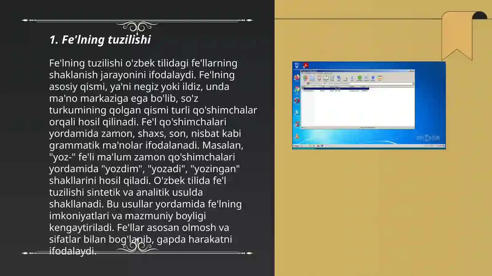 Fe'lning tuzilishi 3