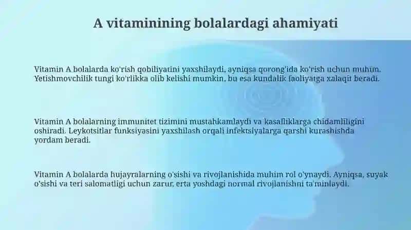 Bolalarda a vitaminining ahamiyati 3
