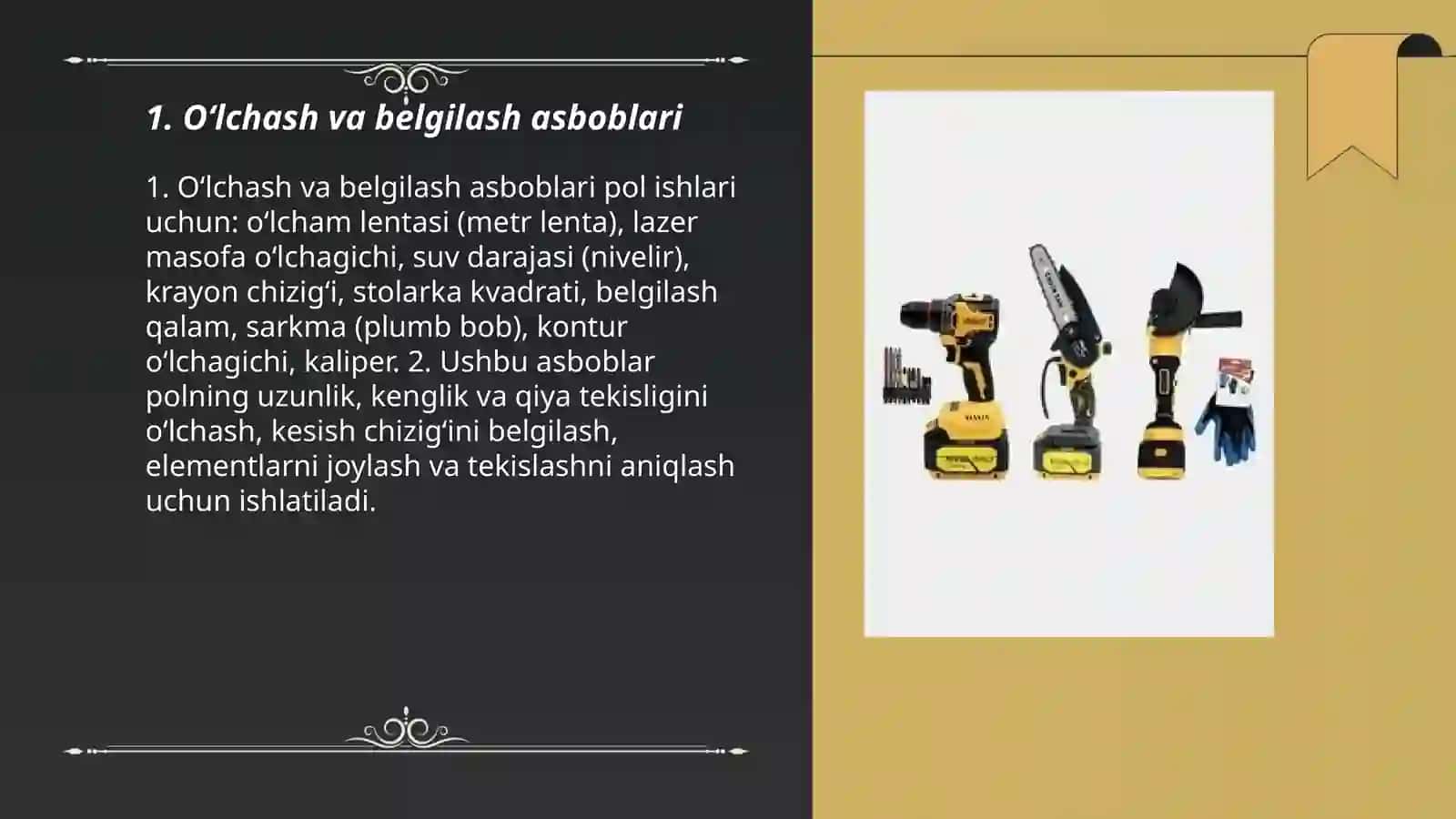O‘lchash va belgilash asboblari 3