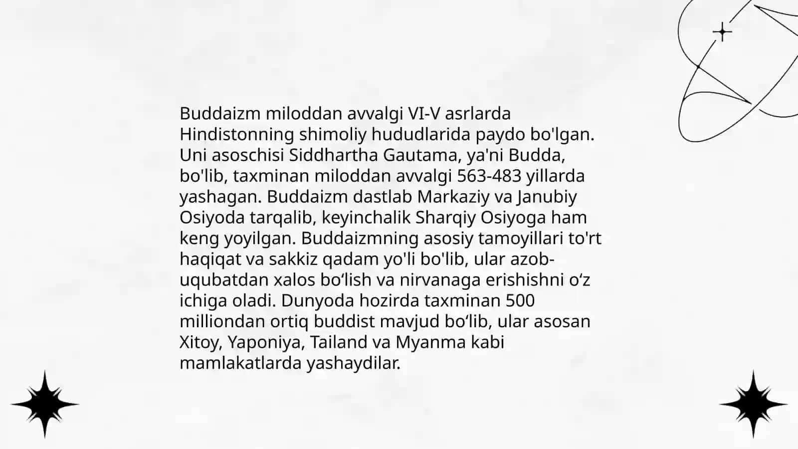 Buddizm dini tarixi va asosiy gʻoyalar 3