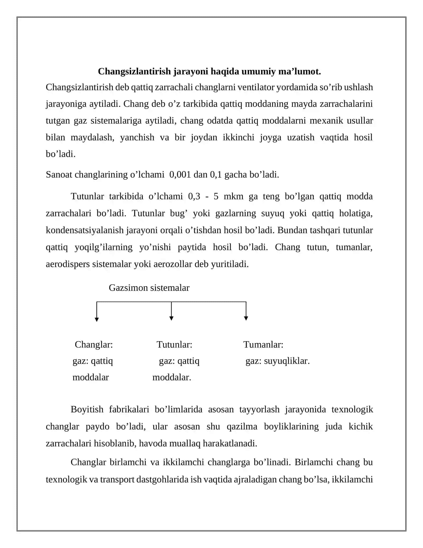 Changsizlantirish jarayoni,changsizlantirish datgohlari 3