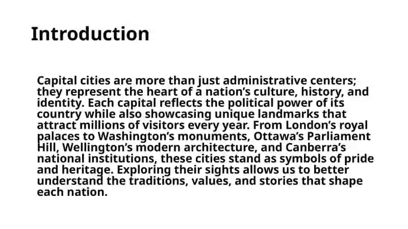 Capitals. Sights of London, Washington, Ottawa, Willington, Canberra etc. 3