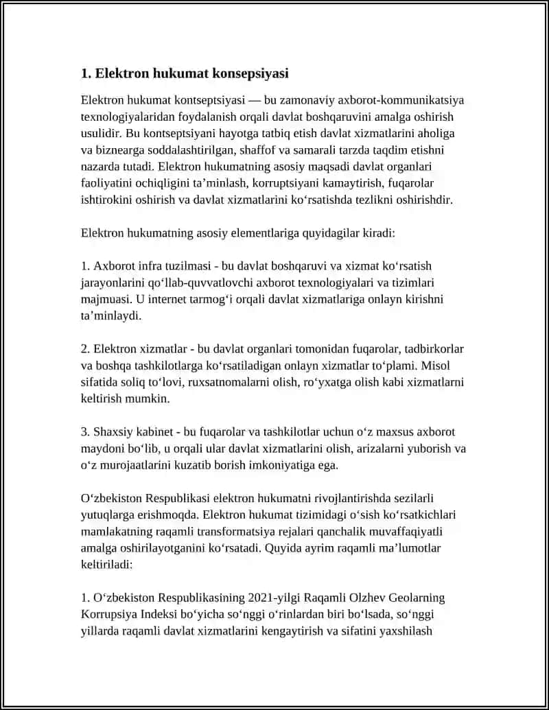 Elektron hukumatning kontseptsiyasi 3