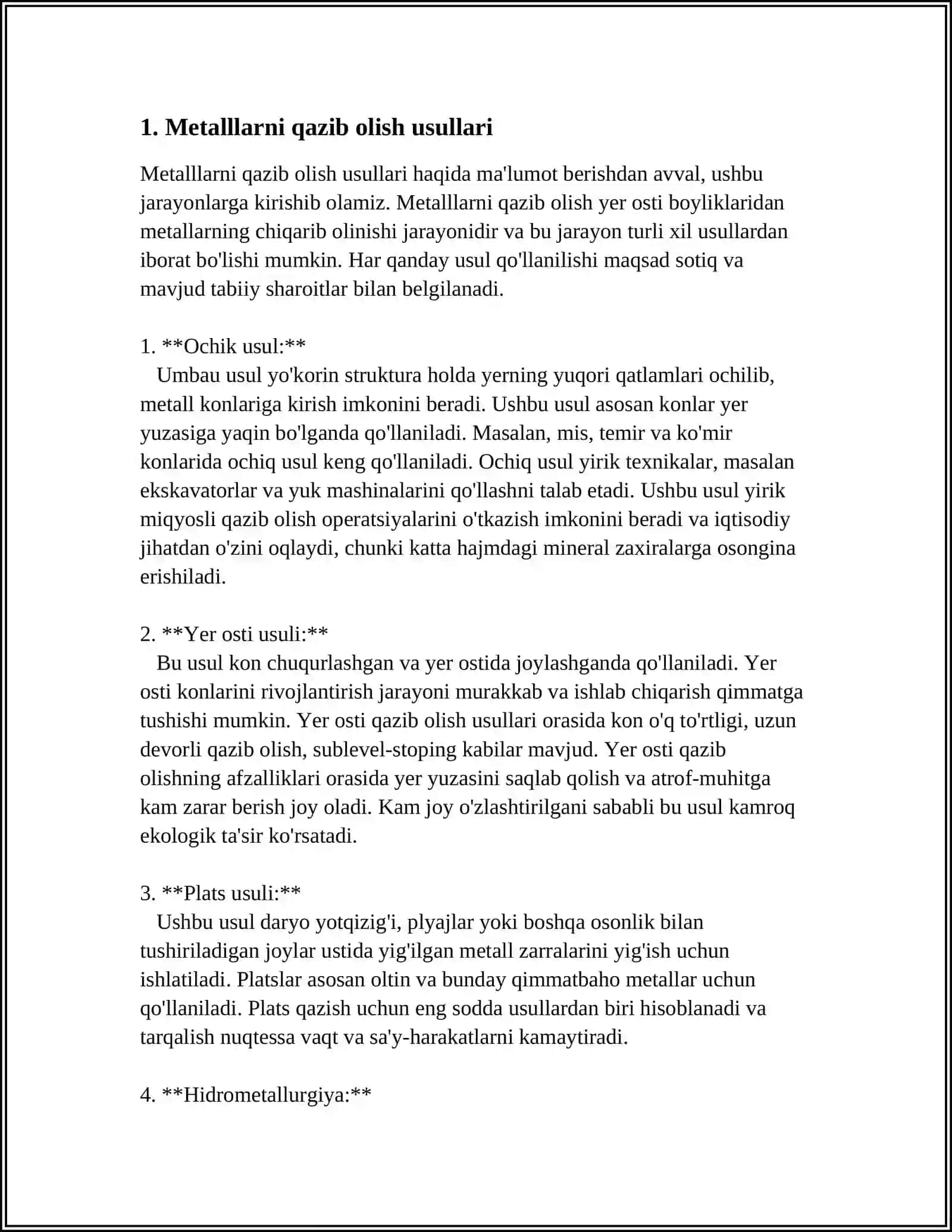 METALLMASLARNING UMUMIY OLINISH USULLARI 3