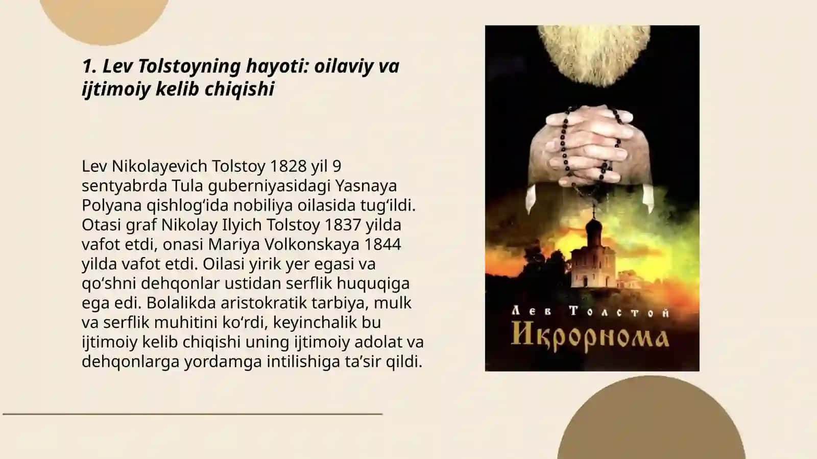 Lev Tolstoy hayoti va ijodi 3