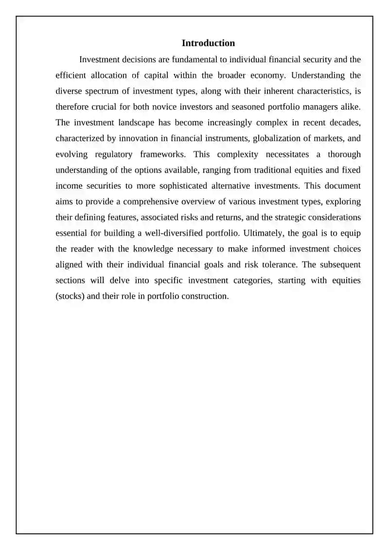 Types of investments 3