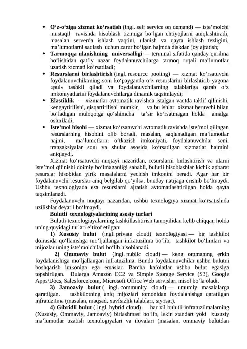 Bulutli texnologiyalar va ular bilan ishlash 3
