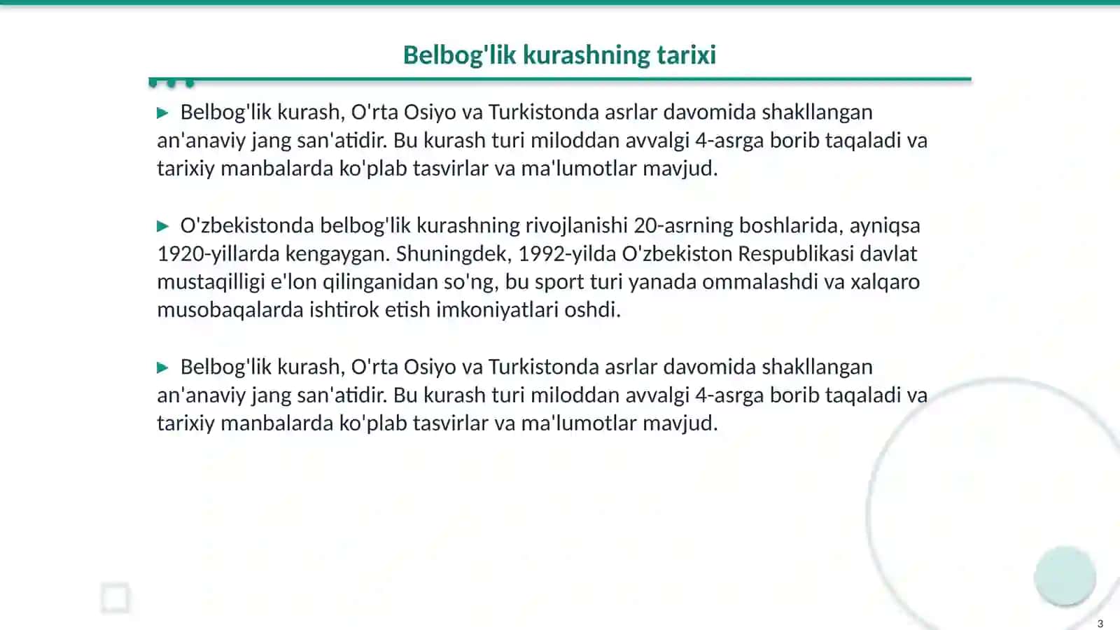 Belbog'lik kurash 3