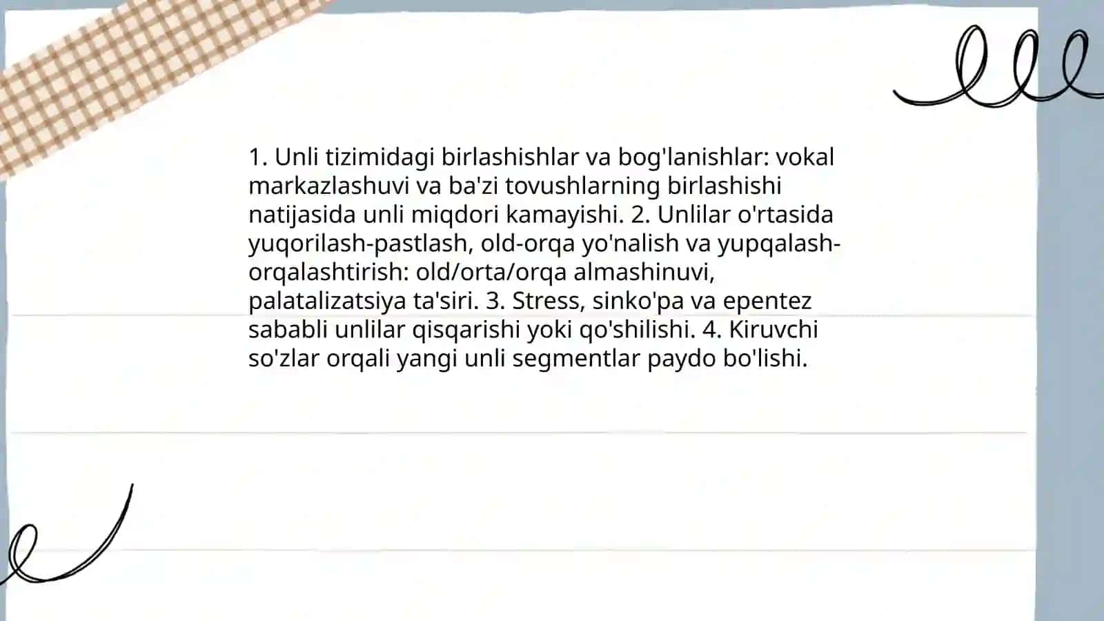 Ona tilining fonrtik o'zgarishlari 3